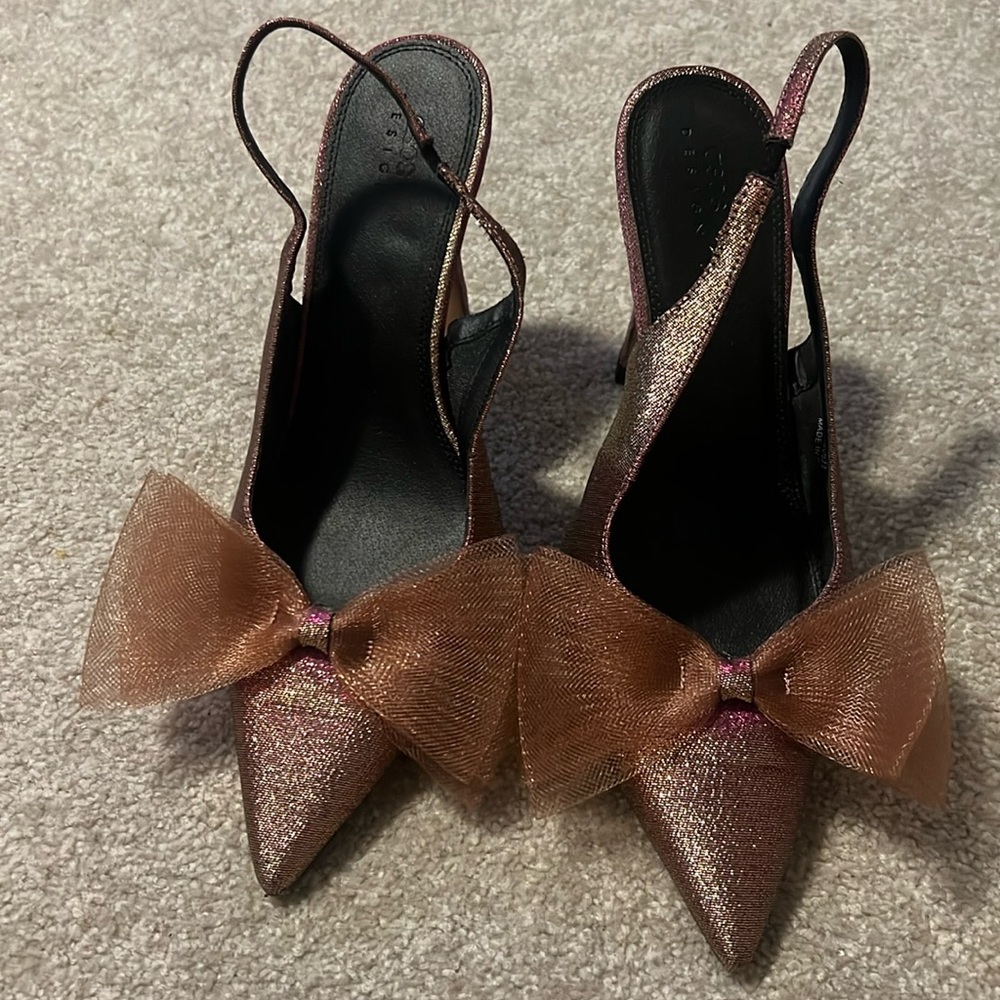 ASOS Design Slingback - Gold & Pink shimmer material - US 9 - Great condition